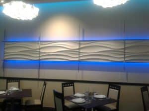 Restaurante con Paneles Decorativos 3D