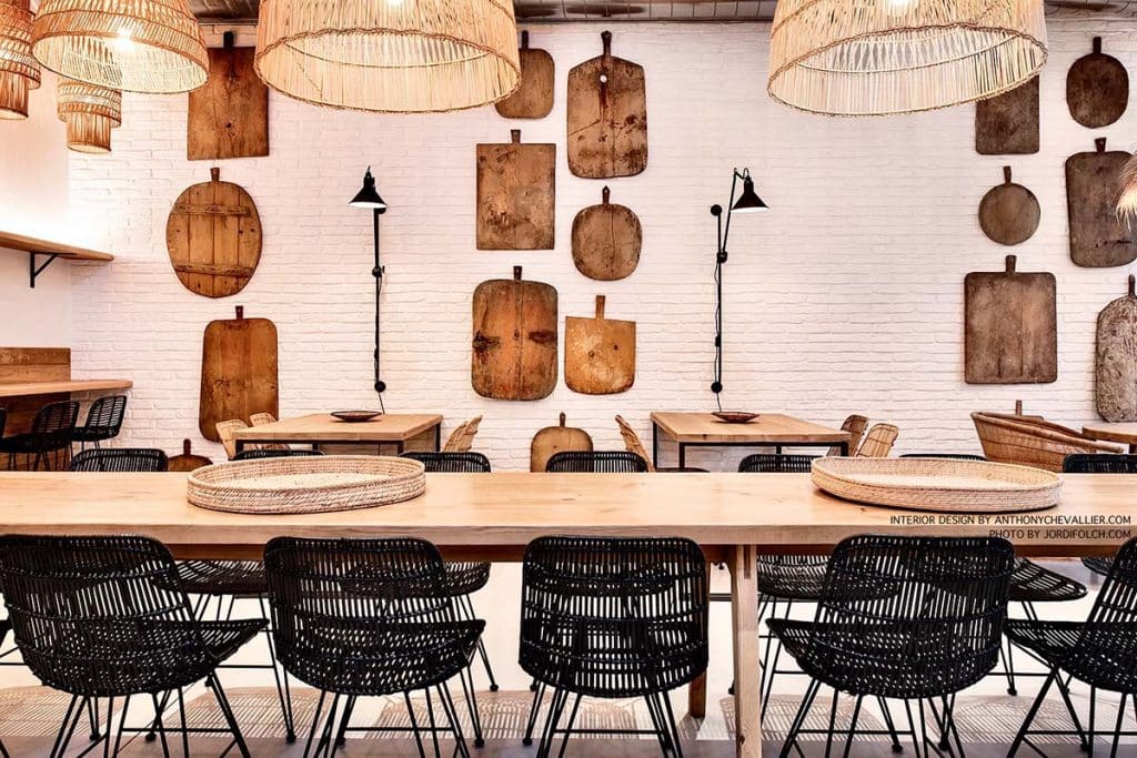 Restaurante ladrillo rustico blanco — brick-effect panels by PanelPiedra®