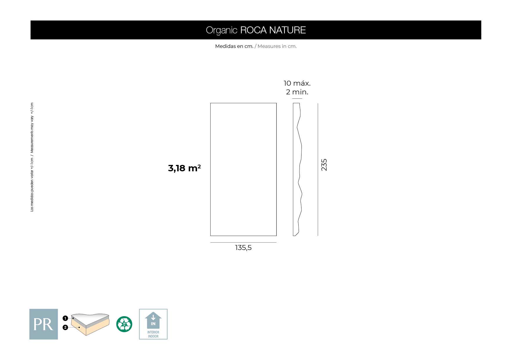 panel de imitación roca natural