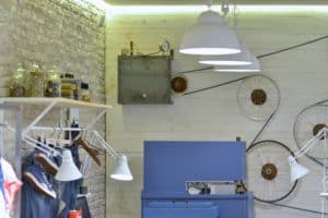 Ladrillo Industrial Blanco en una tienda de ropa