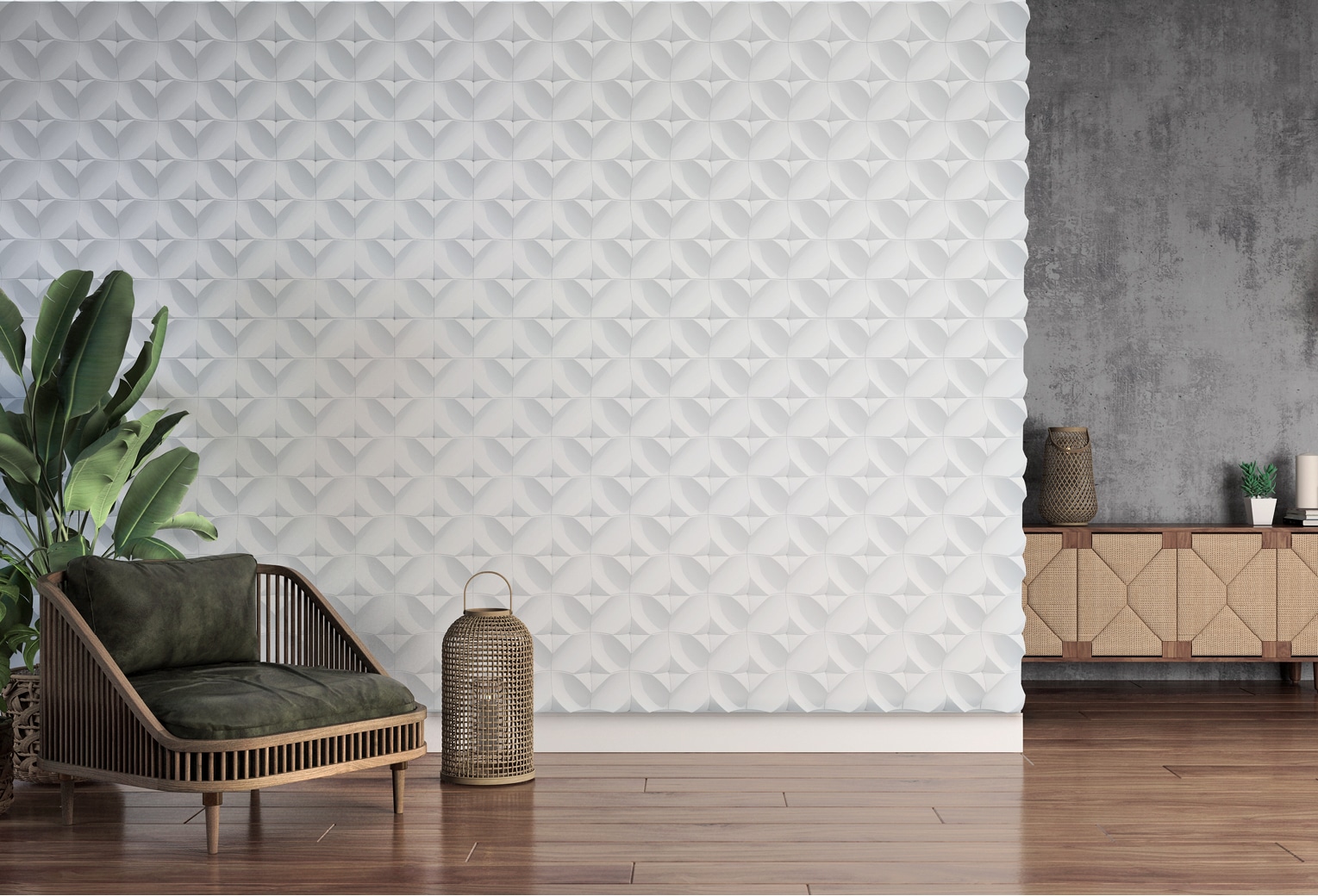 Paneles decorativos de pared y techo BLOM color blanco