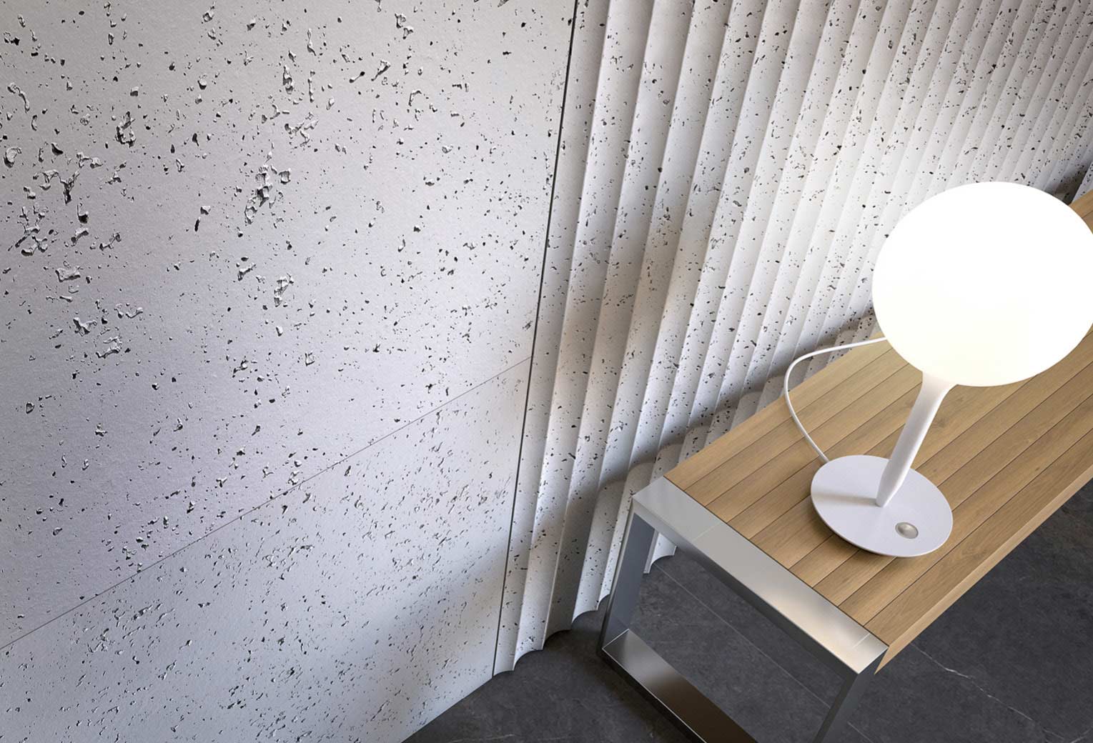 Paneles decorativos alma en paredes, creando un ambiente actual en un hall hotel o en hogar