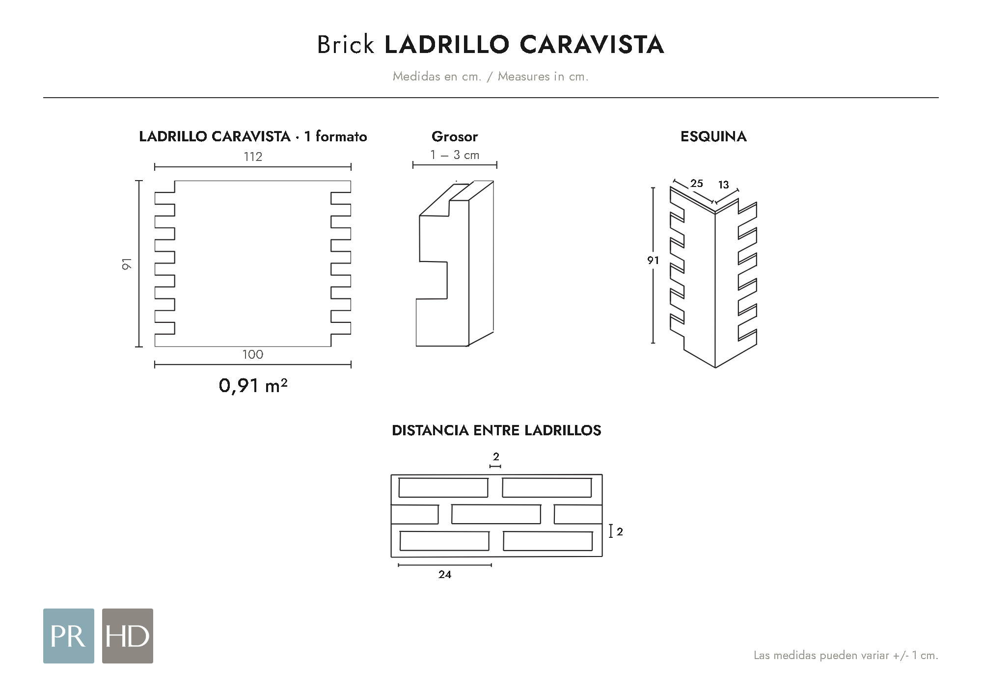 Croquis de medidas del panel Caravista (cm)