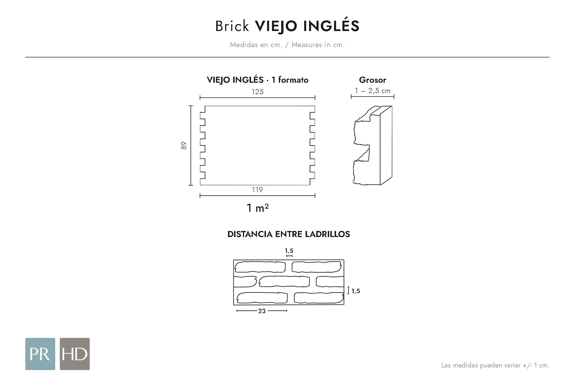 Croquis coté du panneau Viejo Inglés (cm)