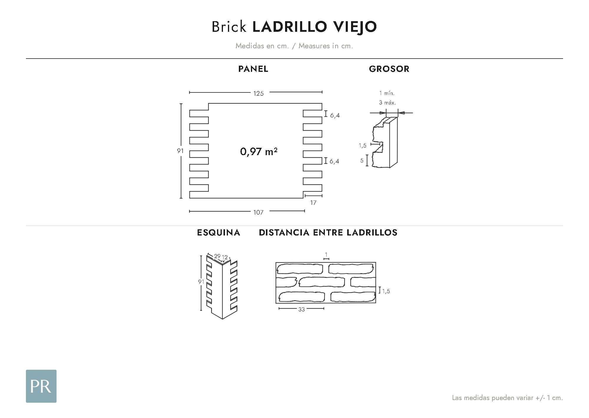 Panel dimensions drawing Viejo (cm)
