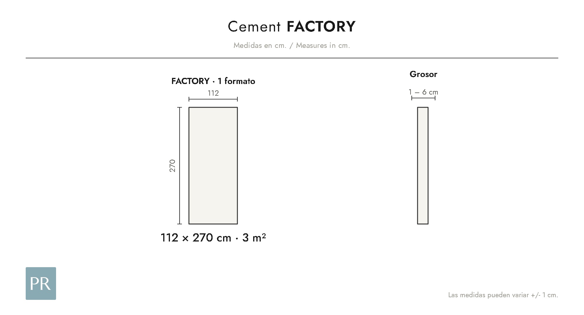 Panel dimensions drawing Factory (cm)