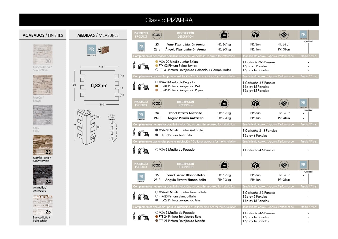 Panel imitación piedra Pizarra - Hiper Decoració