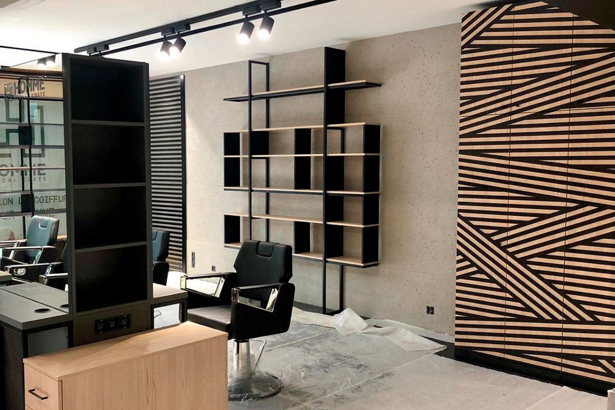 Panel imitación cemento Hormigón en oficinas