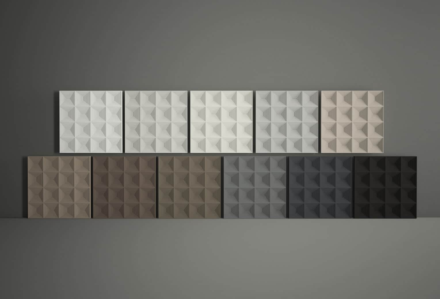 Gama de colores para diferentes decoraciones en paredes del modelo Inner