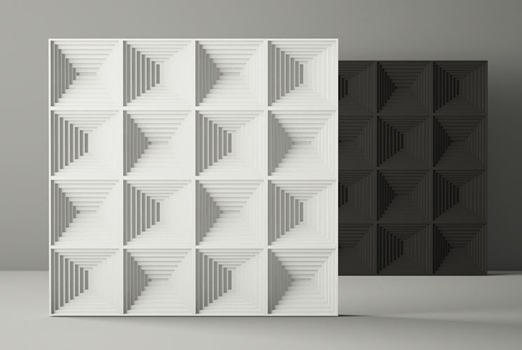 Paneles decorativos lineales modelo Inner para la decoración de paredes y techos