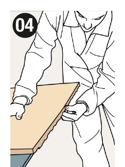 Step 4 of the installation: Check that the panels have been cut correctly.