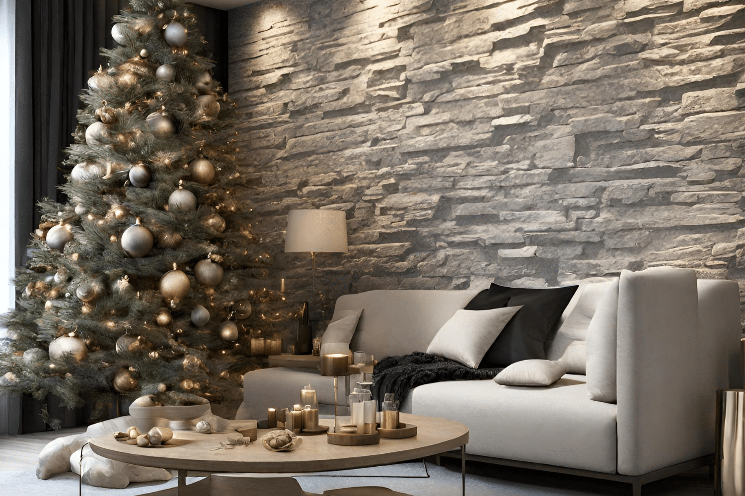 Cómo decorar tu salón en navidad con paneles decorativos de Panel Piedra