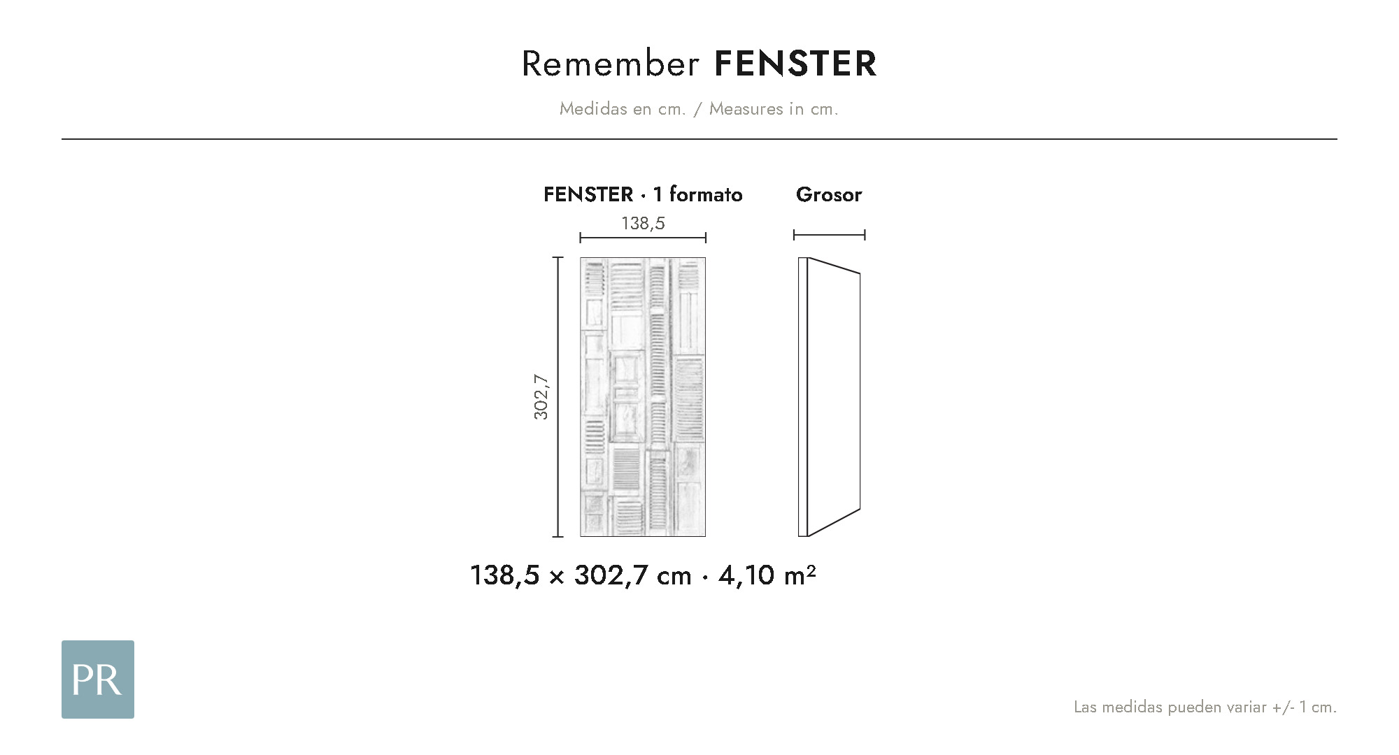 Panel dimensions drawing Fenster (cm)