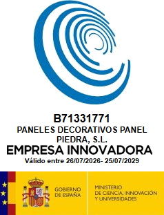 Sello Empresa Innovadora del Ministerio de Ciencia, Innovación y Universidades — PANELES DECORATIVOS PANEL PIEDRA, S.L. (B71331771), válido del 26/07/2026 al 25/07/2029