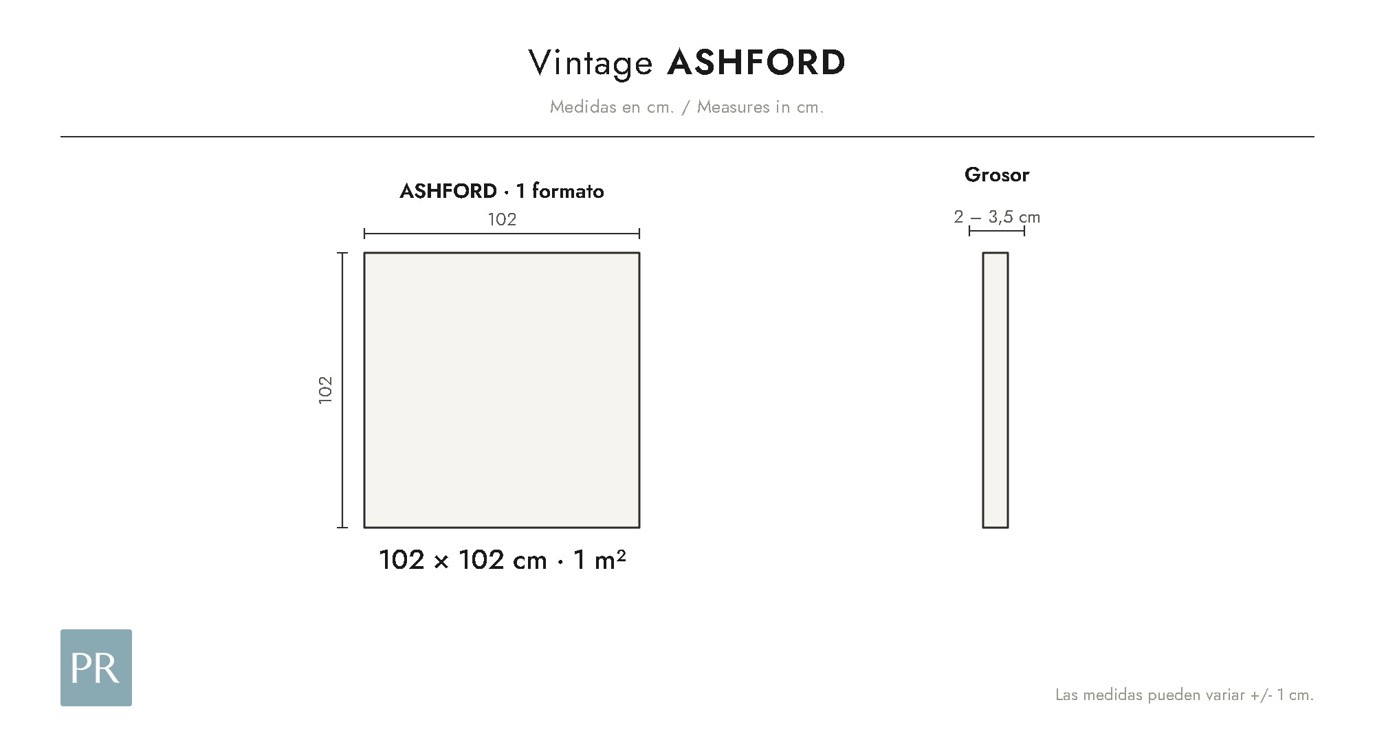 Panel dimensions drawing Ashford (cm)