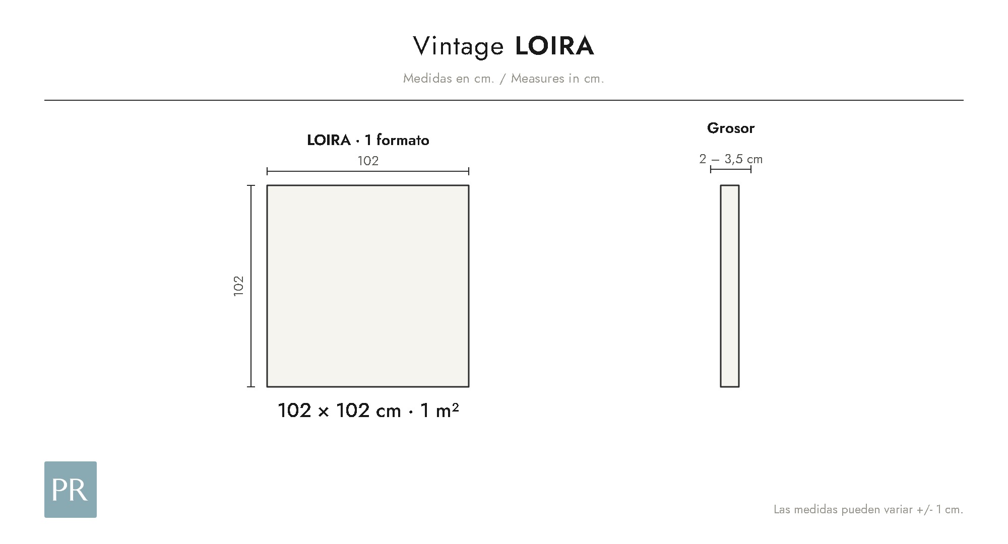 Panel dimensions drawing Loira (cm)